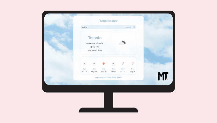 Weather App JS screenshot