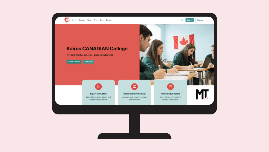 Kairos College website screenshot